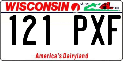 WI license plate 121PXF