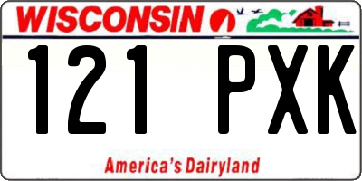 WI license plate 121PXK