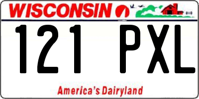 WI license plate 121PXL