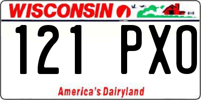 WI license plate 121PXO
