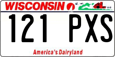 WI license plate 121PXS