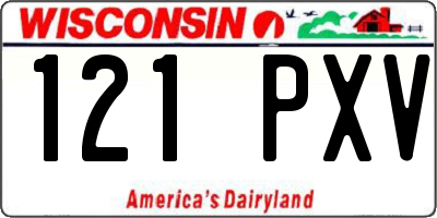 WI license plate 121PXV