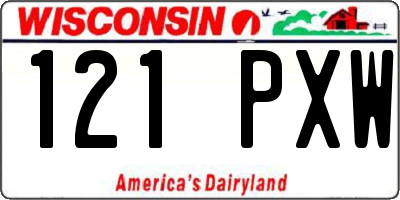 WI license plate 121PXW