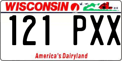 WI license plate 121PXX