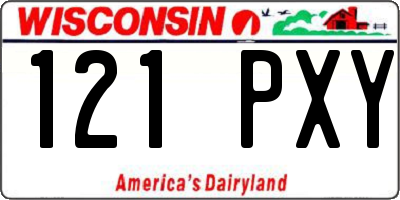 WI license plate 121PXY