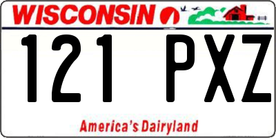 WI license plate 121PXZ