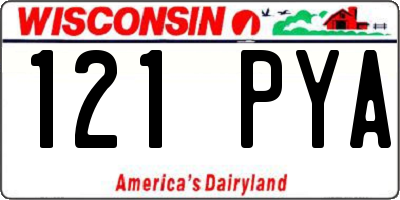 WI license plate 121PYA