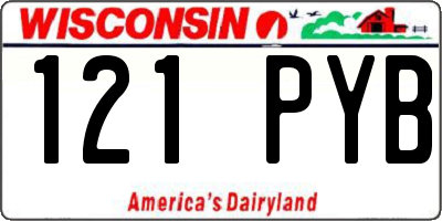 WI license plate 121PYB