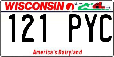 WI license plate 121PYC