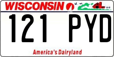 WI license plate 121PYD
