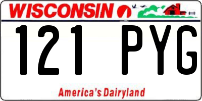 WI license plate 121PYG