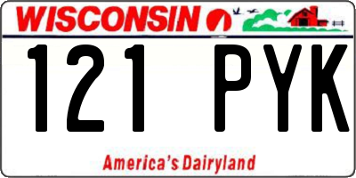 WI license plate 121PYK