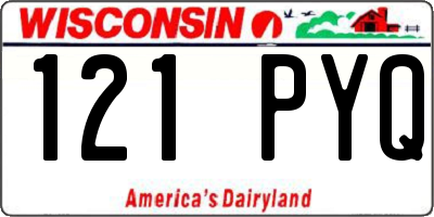 WI license plate 121PYQ