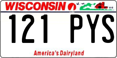 WI license plate 121PYS
