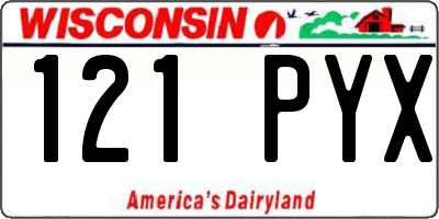 WI license plate 121PYX