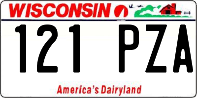 WI license plate 121PZA