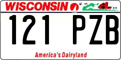 WI license plate 121PZB