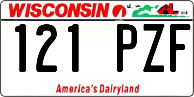 WI license plate 121PZF