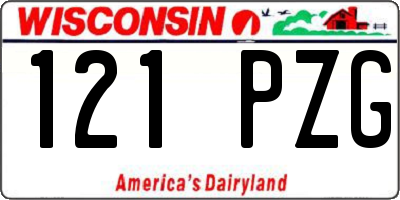 WI license plate 121PZG