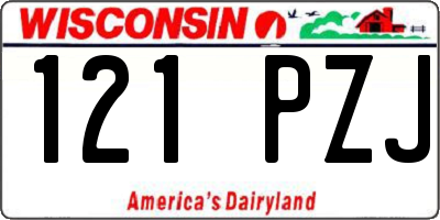 WI license plate 121PZJ