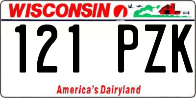 WI license plate 121PZK
