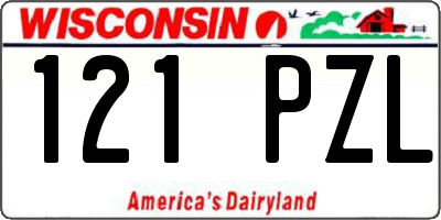 WI license plate 121PZL