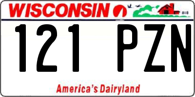 WI license plate 121PZN