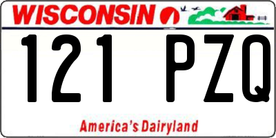 WI license plate 121PZQ