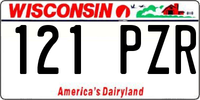 WI license plate 121PZR