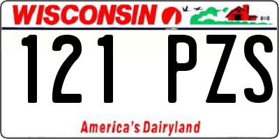 WI license plate 121PZS
