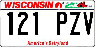 WI license plate 121PZV