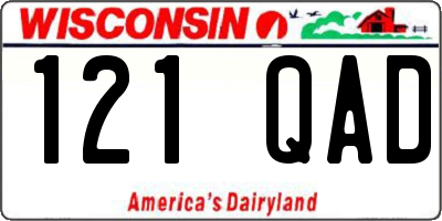 WI license plate 121QAD