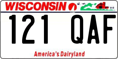 WI license plate 121QAF