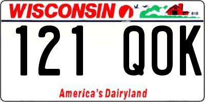 WI license plate 121QOK