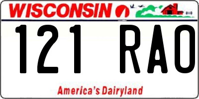 WI license plate 121RAO