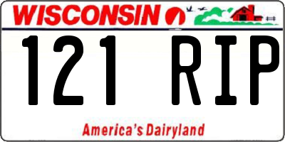 WI license plate 121RIP