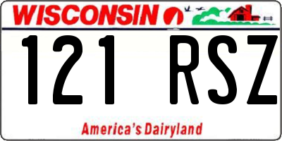 WI license plate 121RSZ