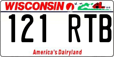 WI license plate 121RTB