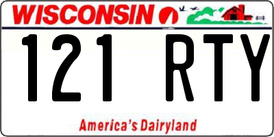 WI license plate 121RTY