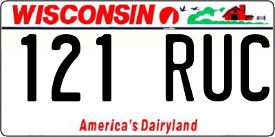 WI license plate 121RUC