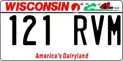 WI license plate 121RVM
