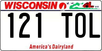 WI license plate 121TOL