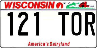 WI license plate 121TOR