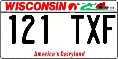 WI license plate 121TXF