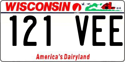 WI license plate 121VEE