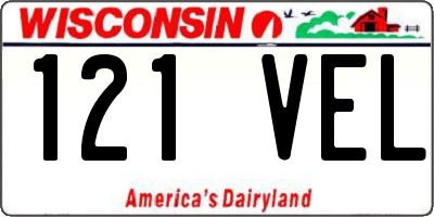 WI license plate 121VEL