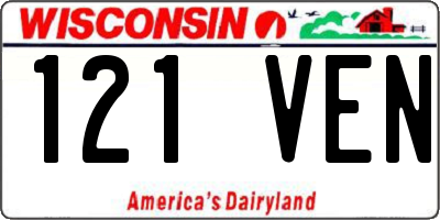 WI license plate 121VEN