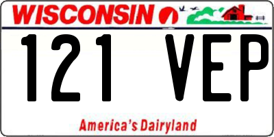 WI license plate 121VEP