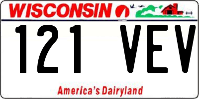 WI license plate 121VEV