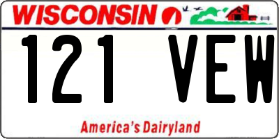 WI license plate 121VEW